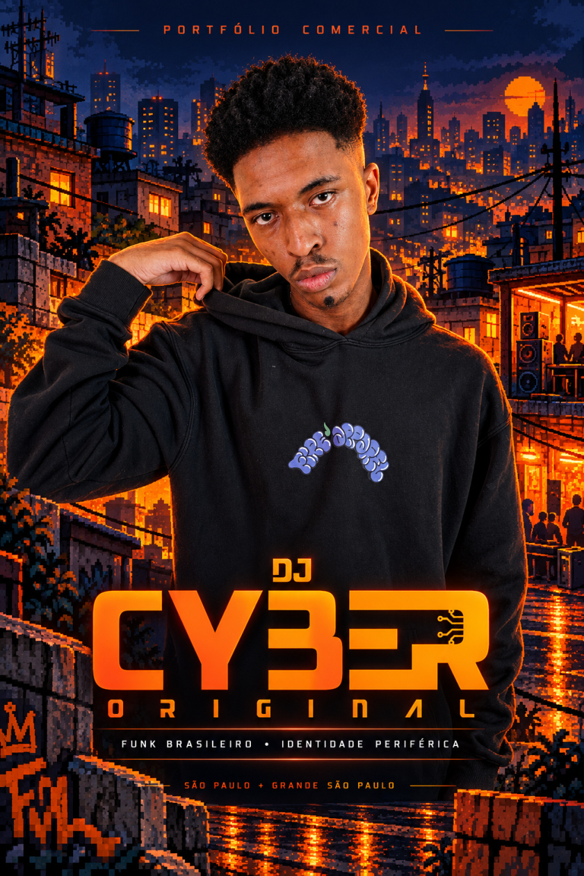 Capa do Portfólio Comercial do DJ Cyber Original
